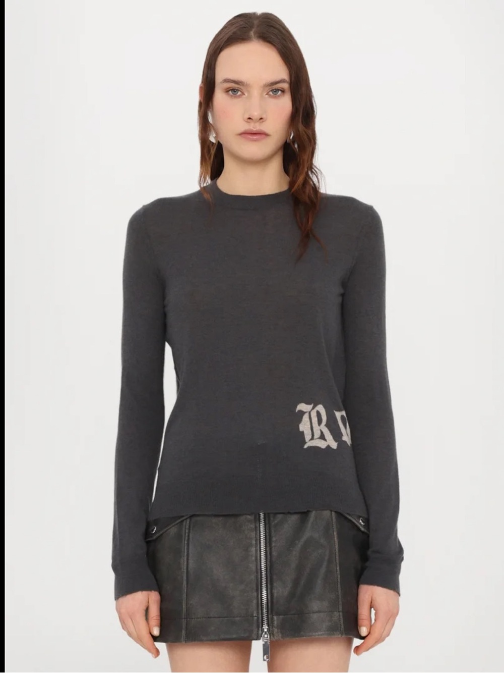 Zadig & Voltaire Ivy Rock Charcoal Gray Crewneck Sweater - XS